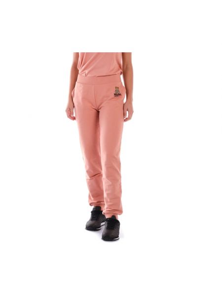 Spodnie sportowe Moschino różowe