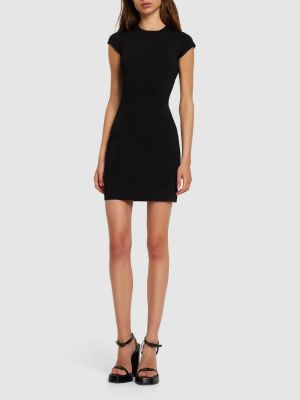 Viskózové priliehavé mini šaty Victoria Beckham čierna