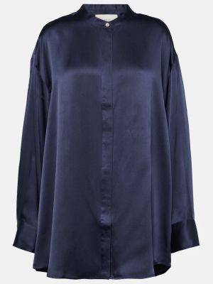 Шелковая рубашка Asceno синяя