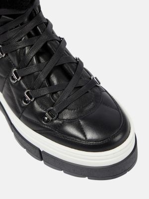 Kožené kotníkové boty Bogner černé