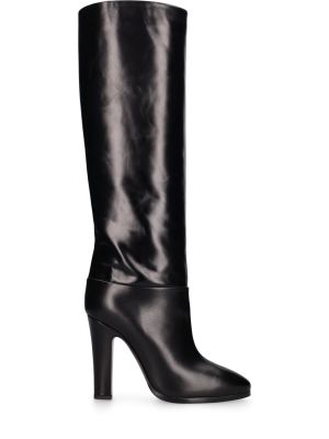 Iš natūralios odos ilgaauliai batai virš kelių Vivienne Westwood juoda