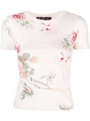 Majica s cvjetnim printom s printom John Galliano Pre-owned bijela