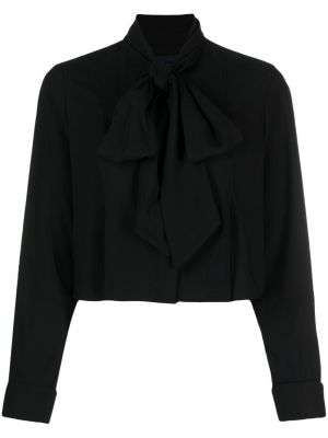 Плисирана блуза с панделка Juun.j черно