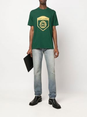 T-shirt à imprimé avec manches courtes Saint Laurent