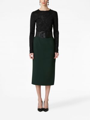Vlněné midi sukně Carolina Herrera zelené
