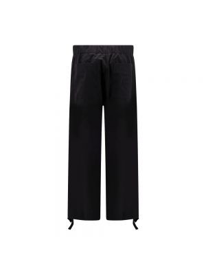 Pantalones rectos con bordado de algodón Versace negro