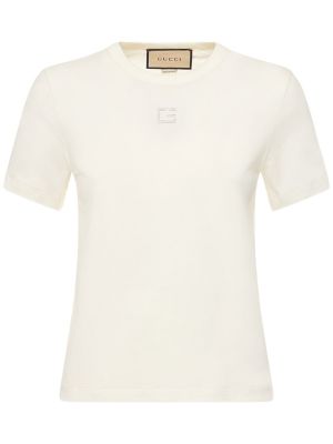Βαμβακερή μπλούζα από ζέρσεϋ με κέντημα Gucci