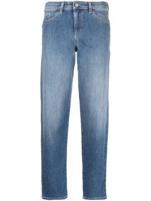 Straight fit džíny s potiskem Emporio Armani modré
