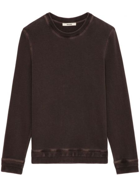 Pamuklu işlemeli sweatshirt Zadig&voltaire kahverengi