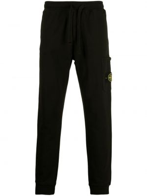 Pantalon de joggings brodé en coton Stone Island noir