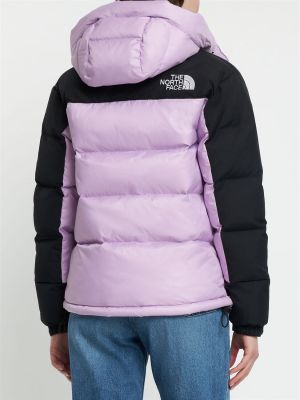 Péřová bunda z nylonu The North Face fialová
