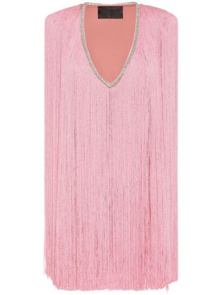 Mini haljina s v-izrezom Philipp Plein ružičasta