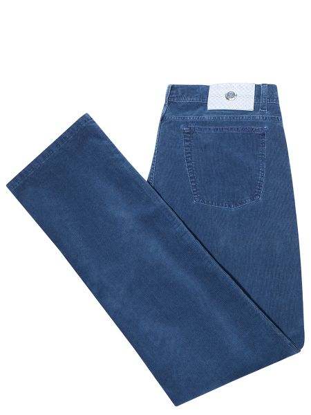 Вельветовые прямые джинсы Scissor Scriptor голубые