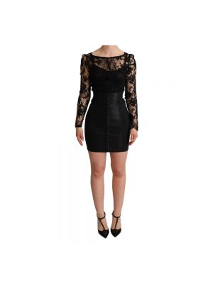 Sukienka mini dopasowana koronkowa Dolce & Gabbana Pre-owned czarna