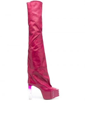 Гумени ботуши на платформе Rick Owens розово