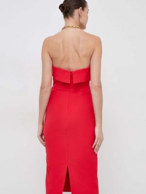 Midi šaty Bardot červené