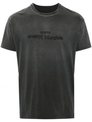 Bavlněné tričko s potiskem Maison Margiela šedé
