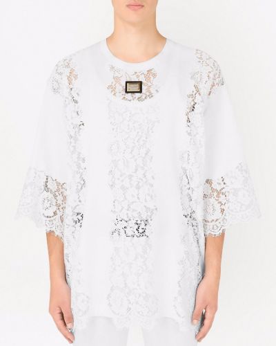 Krajkové tričko Dolce & Gabbana bílé