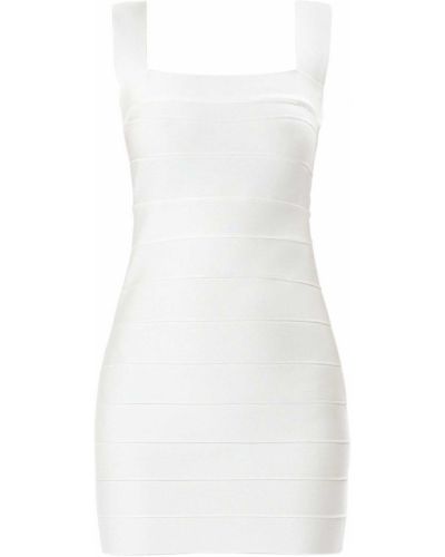 Sukienka mini z dżerseju Hervé Léger biała