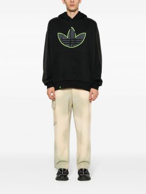 Kokvilnas kapučdžemperis Adidas melns