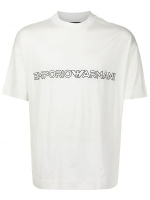 Tričko s potlačou Emporio Armani biela