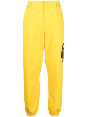Βαμβακερό παντελόνι Moschino κίτρινο