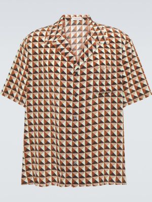 Копринена риза с принт Valentino