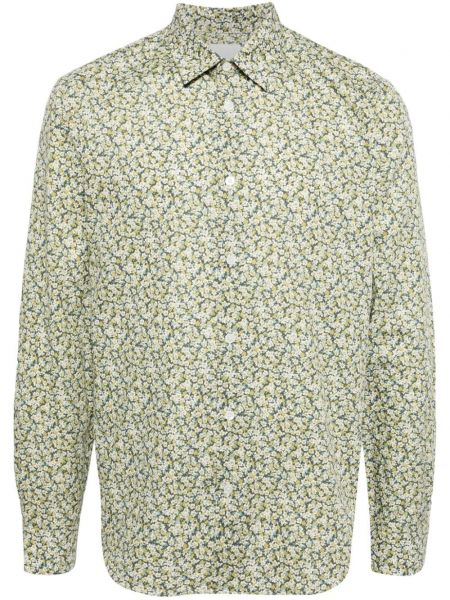 Pamučna košulja s cvjetnim printom s printom Paul Smith zelena