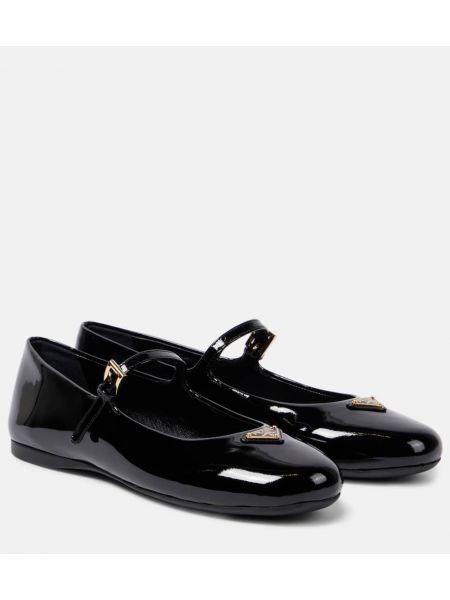 Lack läder mary jane pumps Prada svart