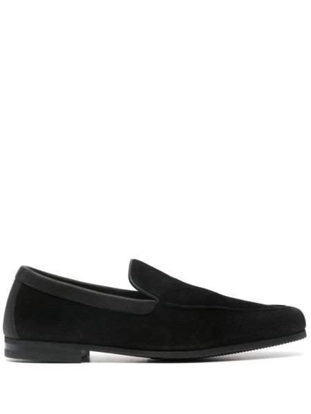 Semišové loafers John Lobb černé