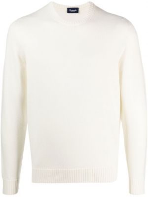 Džemper od merino vune s okruglim izrezom Drumohr bijela