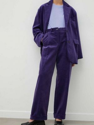 Pantaloni cu talie înaltă de catifea cord de catifea Lovechild violet