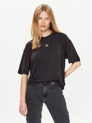 Tričko relaxed fit Calvin Klein Jeans černé