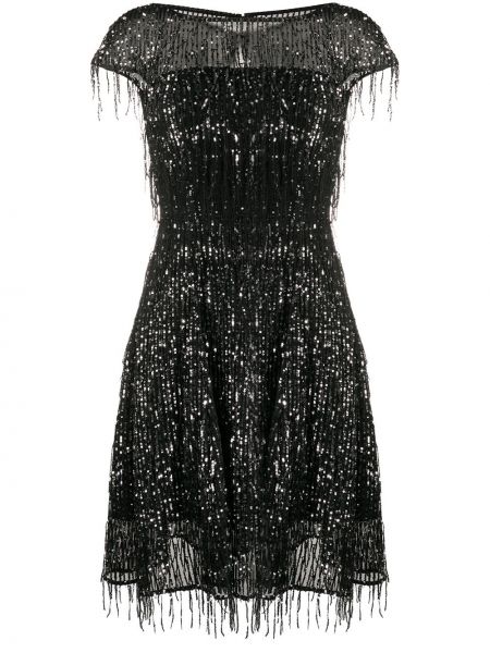 Платье с пайетками Talbot Runhof, черное