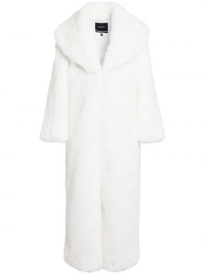 Palton de blană cu glugă Retrofete alb