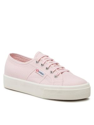 Ниски обувки на платформе Superga розово