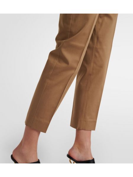 Pantaloni dritti di cotone Max Mara beige