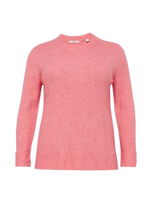Pletený vlnený priliehavý sveter Esprit Curves - ružová