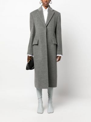 Vlněný kabát Jil Sander šedý