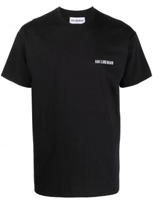 Raštuotas medvilninis marškinėliai Han Kjøbenhavn juoda