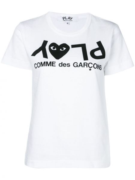 Tričko s potiskem Comme Des Garçons Play bílé
