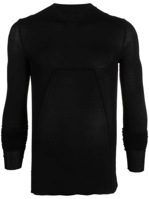 Transparenter sweatshirt mit rundem ausschnitt Rick Owens schwarz