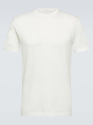 Βαμβακερή μπλούζα από ζέρσεϋ The Row λευκό