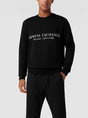 Bluza bawełniana z nadrukiem Armani Exchange czarna