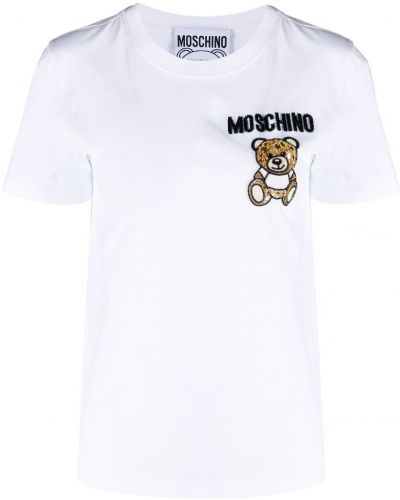 Camiseta con cuentas Moschino blanco