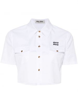 Krekls ar izšuvumiem Miu Miu balts