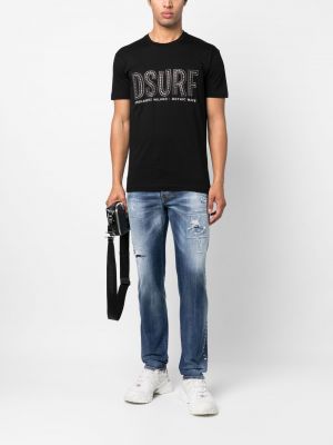 T-shirt mit spikes Dsquared2 schwarz