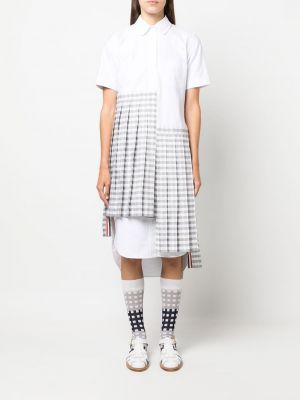 Asymetrické kostkované košilové šaty Thom Browne