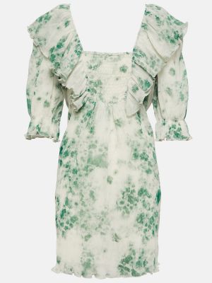 Kleid mit plisseefalten Ganni grün