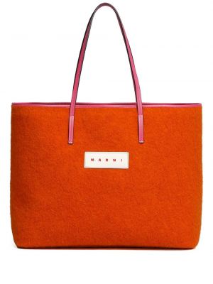 Obojstranná nákupná taška Marni oranžová